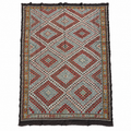 Vintage Balıkesir cicim kilim in pale blue and red, 195 × 343 cm