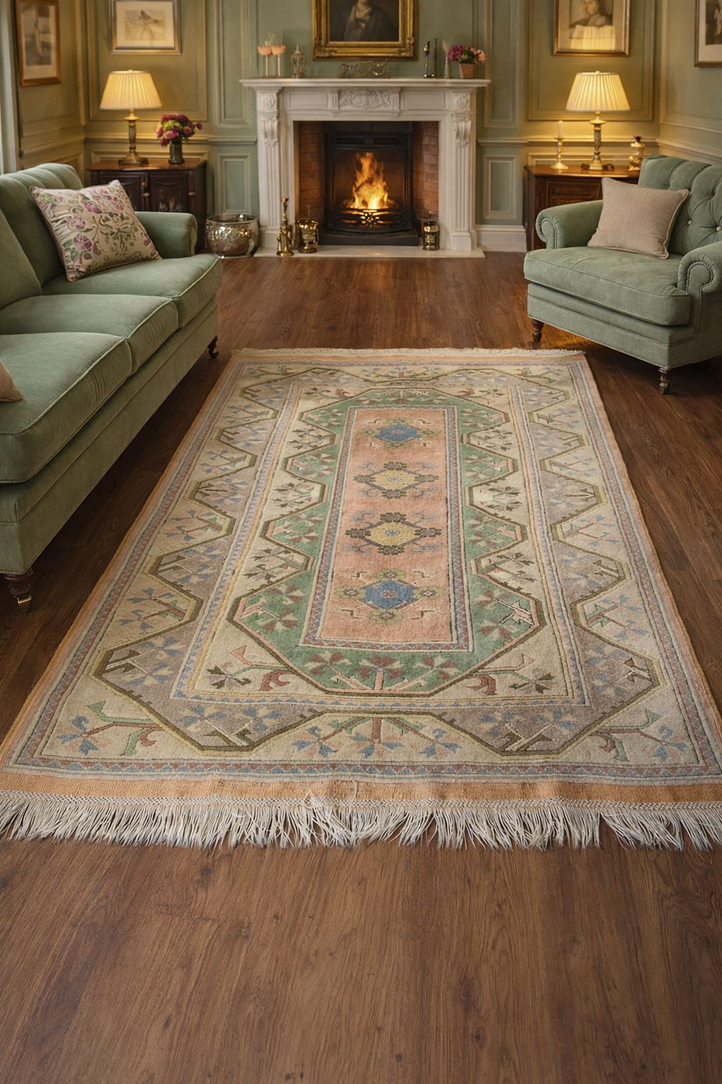 Handwoven Vintage Rug – 149 x 231 cm | Soft Pastel Tribal Wool Rug