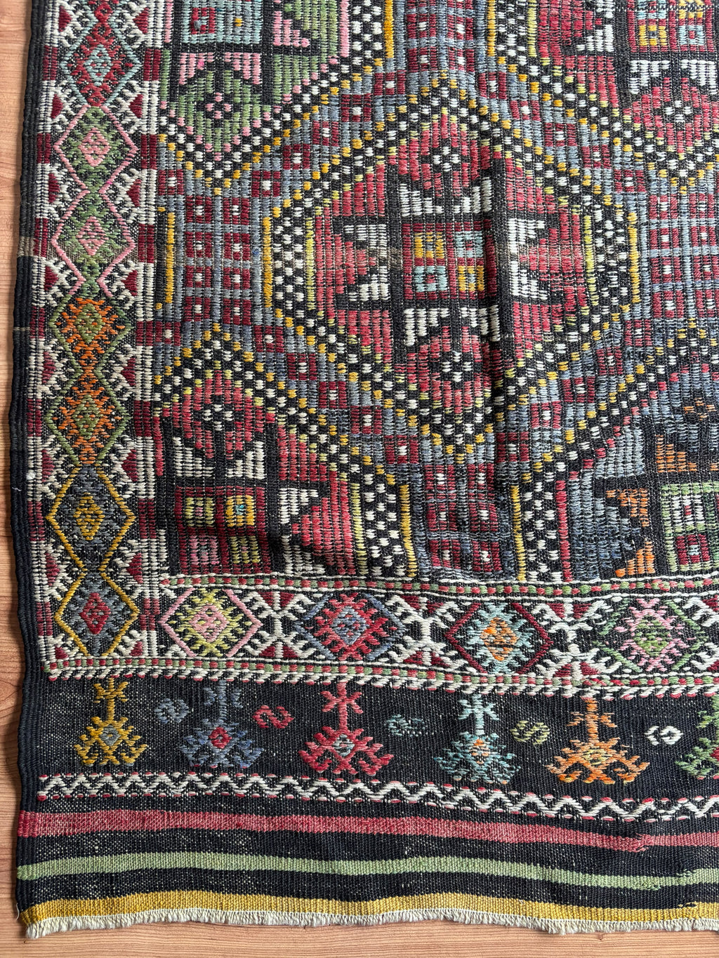 Vintage Balıkesir Cicim Kilim, Multicolour, 207 × 326 cm – detail view 5