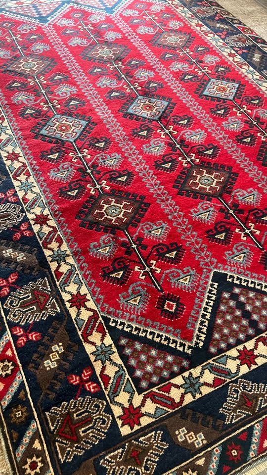 Turkish Döşemealtı Rug, Red Navy, 200 × 300 cm – detail view 8