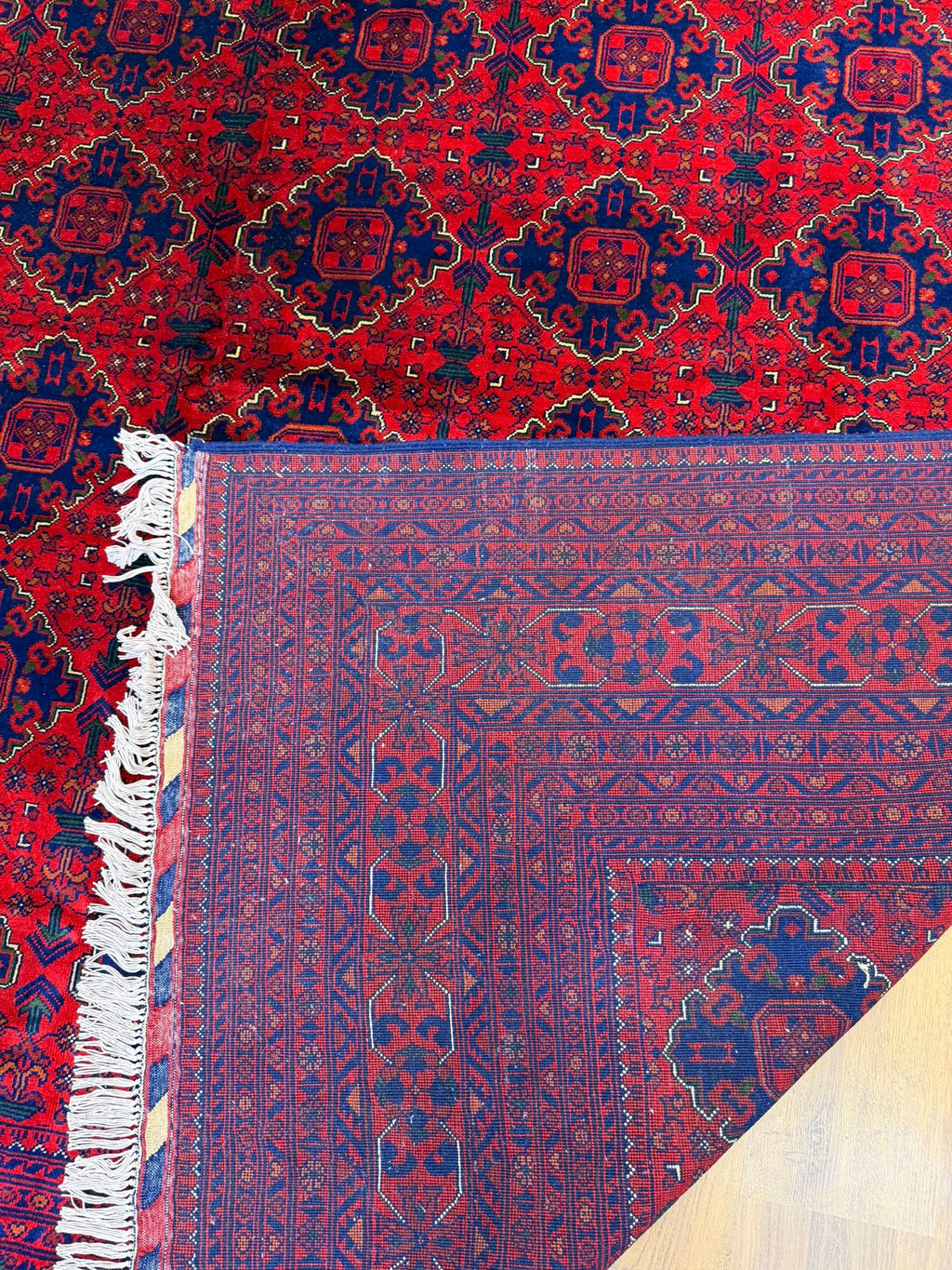 Afghan Beljick Wool Rug – Handmade Red Tribal Rug – 300x400 cm – Traditional Afghan Carpet – Large Oriental Rug