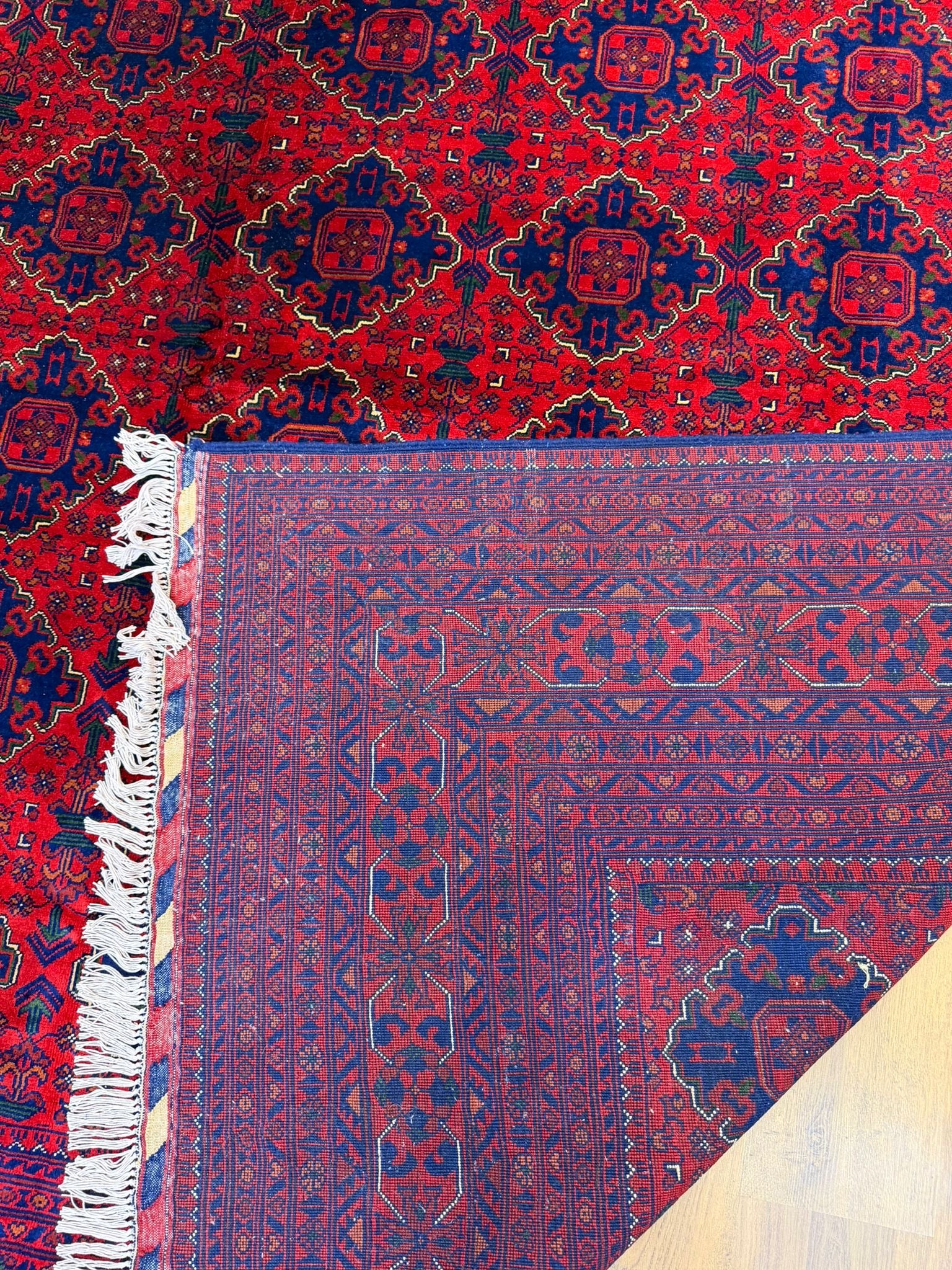 Afghan Beljick Wool Rug – Handmade Red Tribal Rug – 300x400 cm – Traditional Afghan Carpet – Large Oriental Rug