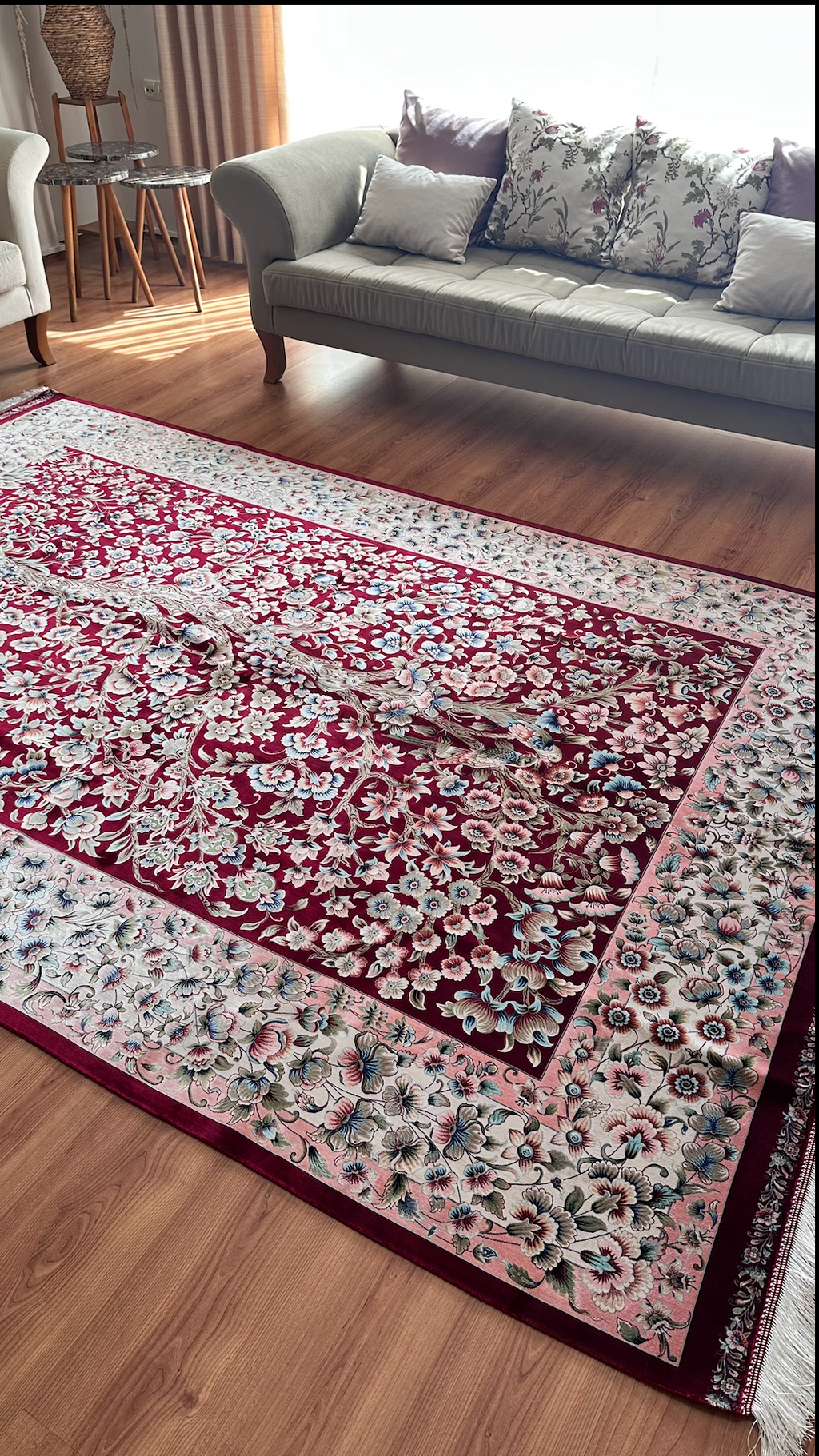 Exclusive Modal Silk Rug – 200 × 300 cm – 170 Reed Count – Luxury Persian Style Rug – Handmade Fringe