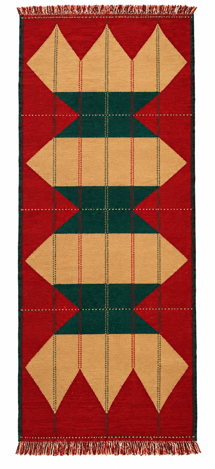 Indian Kilim Runner – Terracotta · 105 × 228 cm