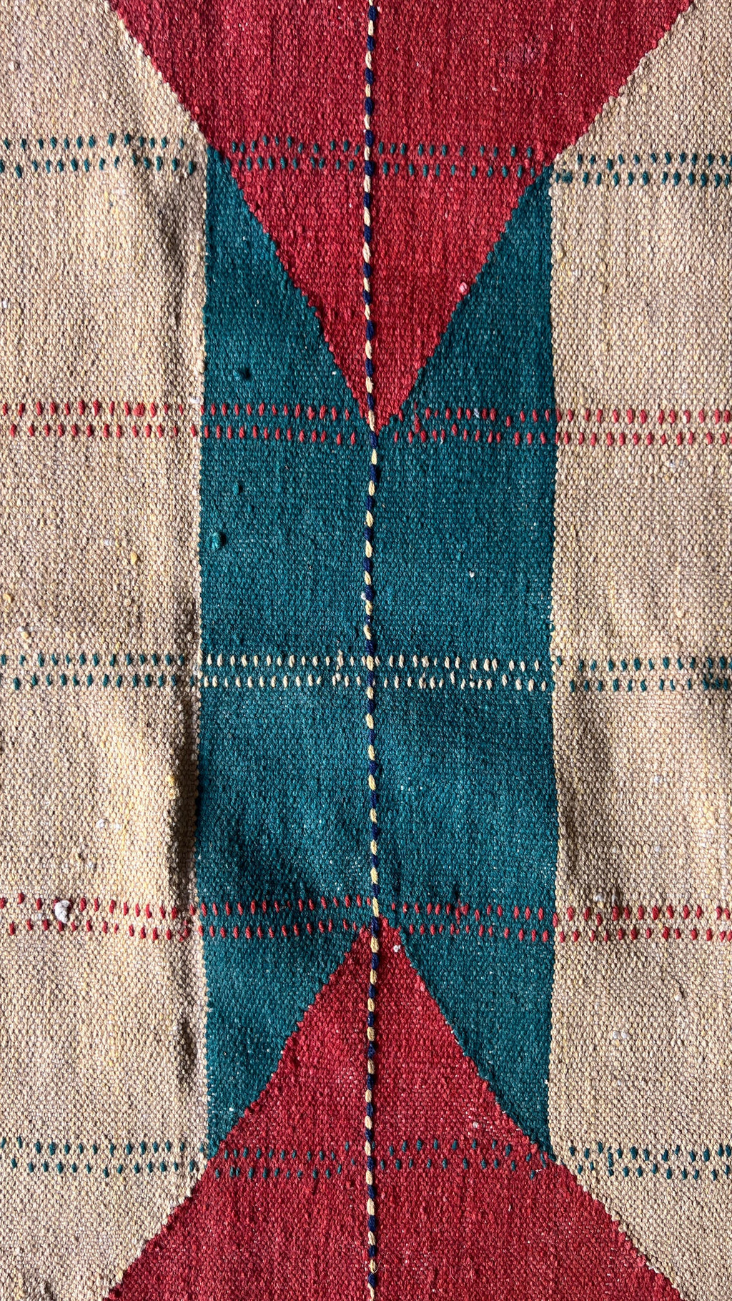 Handwoven Indian Kilim Runner – 105 × 228 cm – Cotton & Linen Blend Tribal Kilim