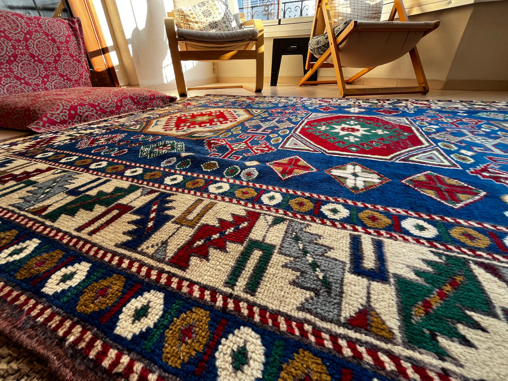 Turkish Aksaray Sultanhanı Rug – 125×190 cm | Handwoven Wool Vintage Carpet