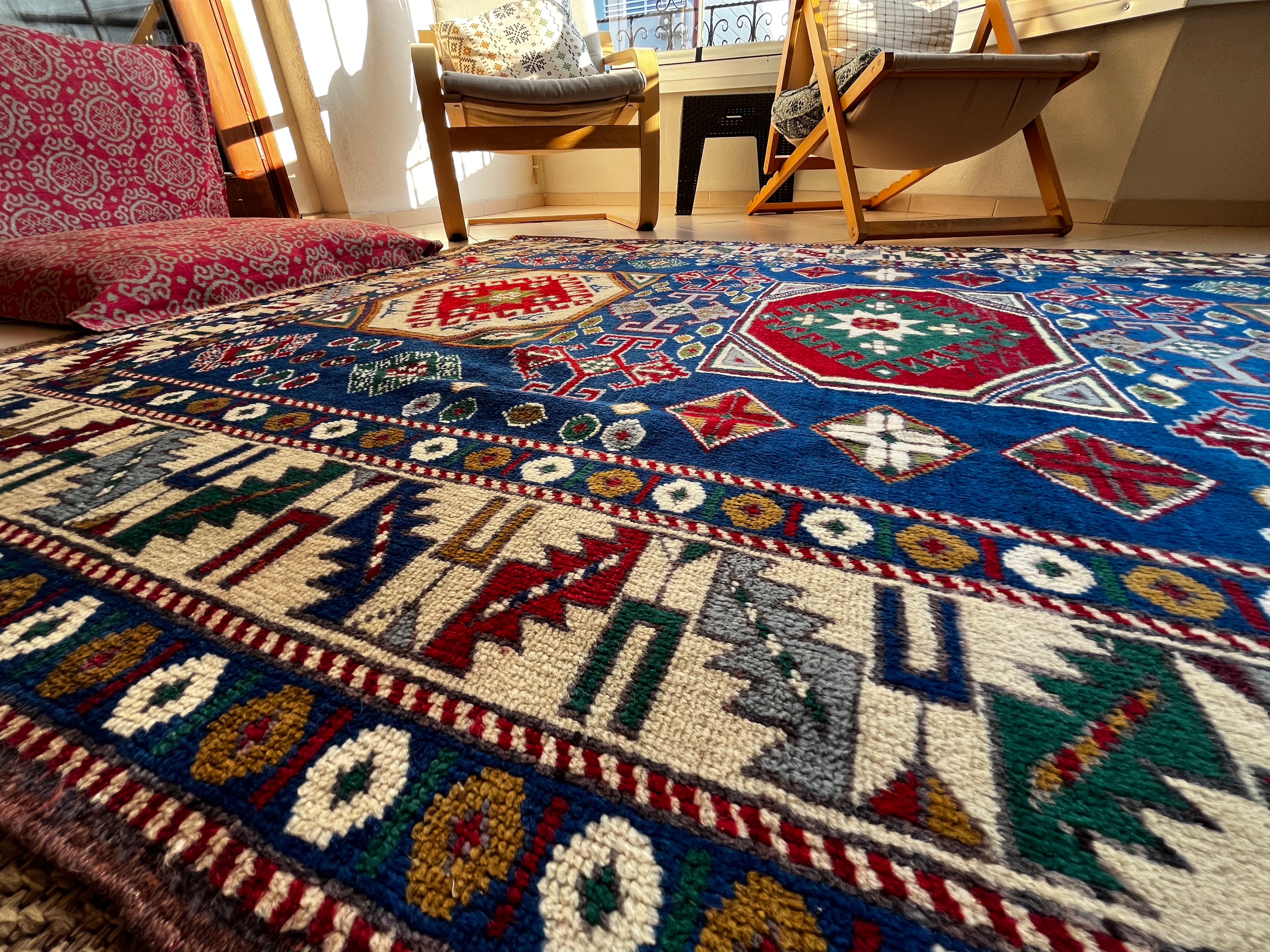 Turkish Aksaray Sultanhanı Rug – 125×190 cm | Handwoven Wool Vintage Carpet