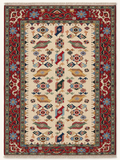 Antique beige Turkish Yörük rug, 206 × 274 cm