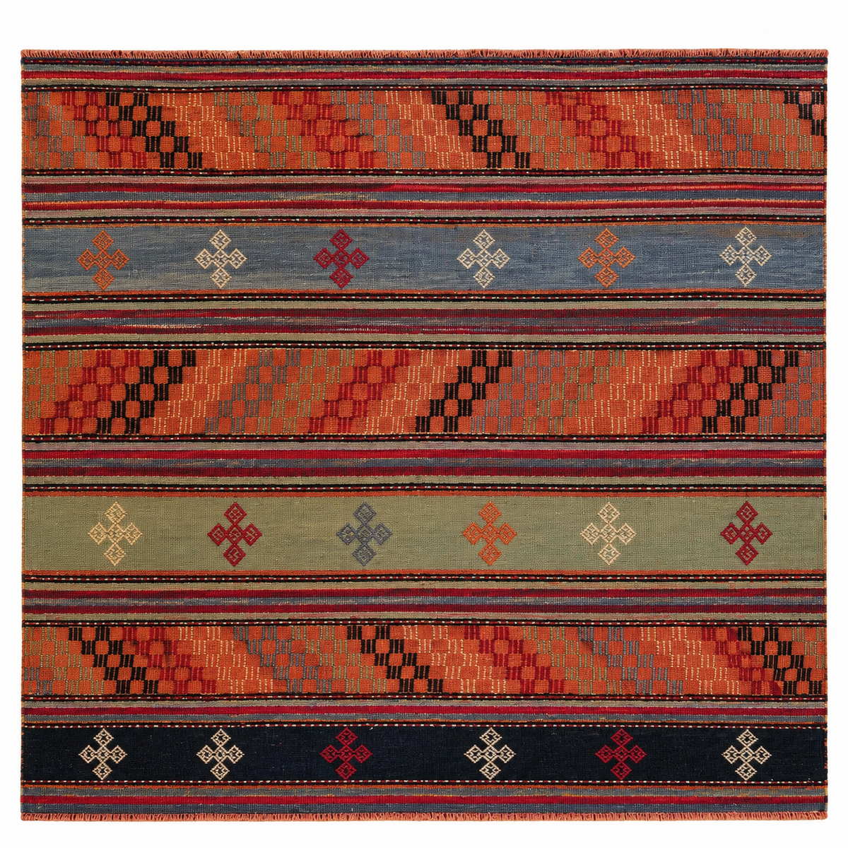 Balıkesir Kilim – Earth Tones · 176 × 176 cm