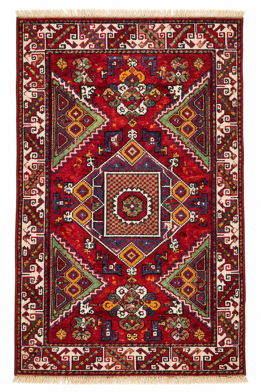 Vintage Turkish Ayvacık Rug – Red · 120 × 200 cm