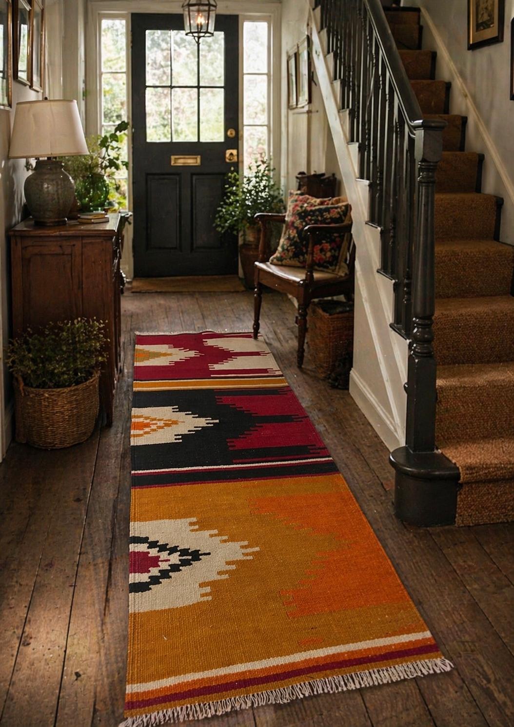 Handmade Kilim Runner – 68x185 cm – Wool Tribal Hallway Rug