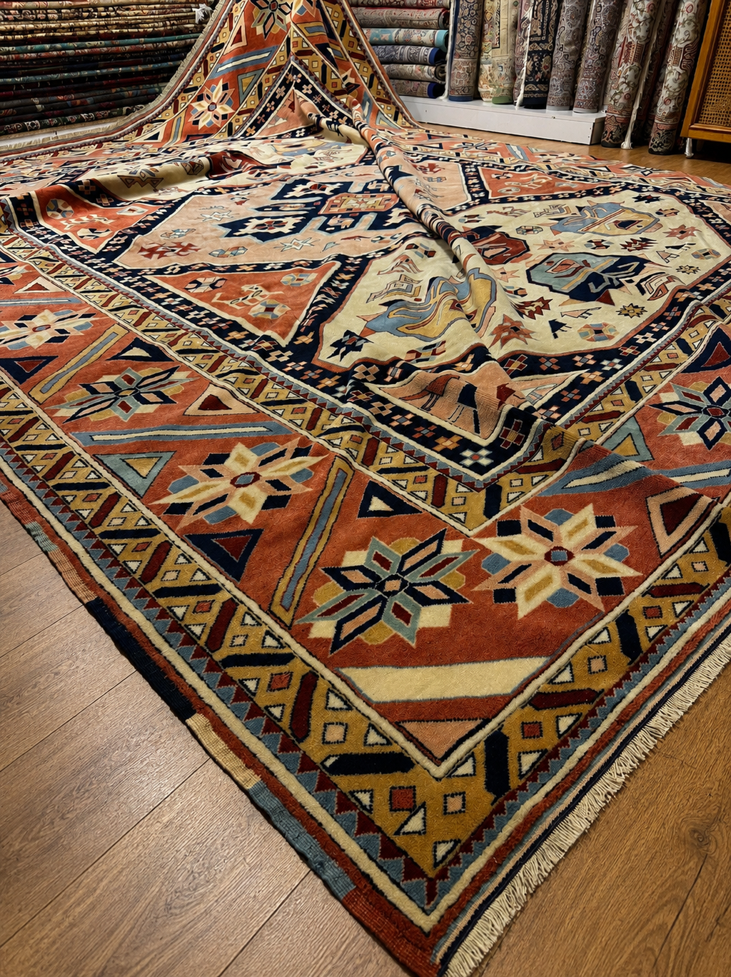 Premium Anatolian Antique Ermenek Yörük Rug – 330 × 440 cm | Large Vintage Carpet – Rustic Lodge Decor