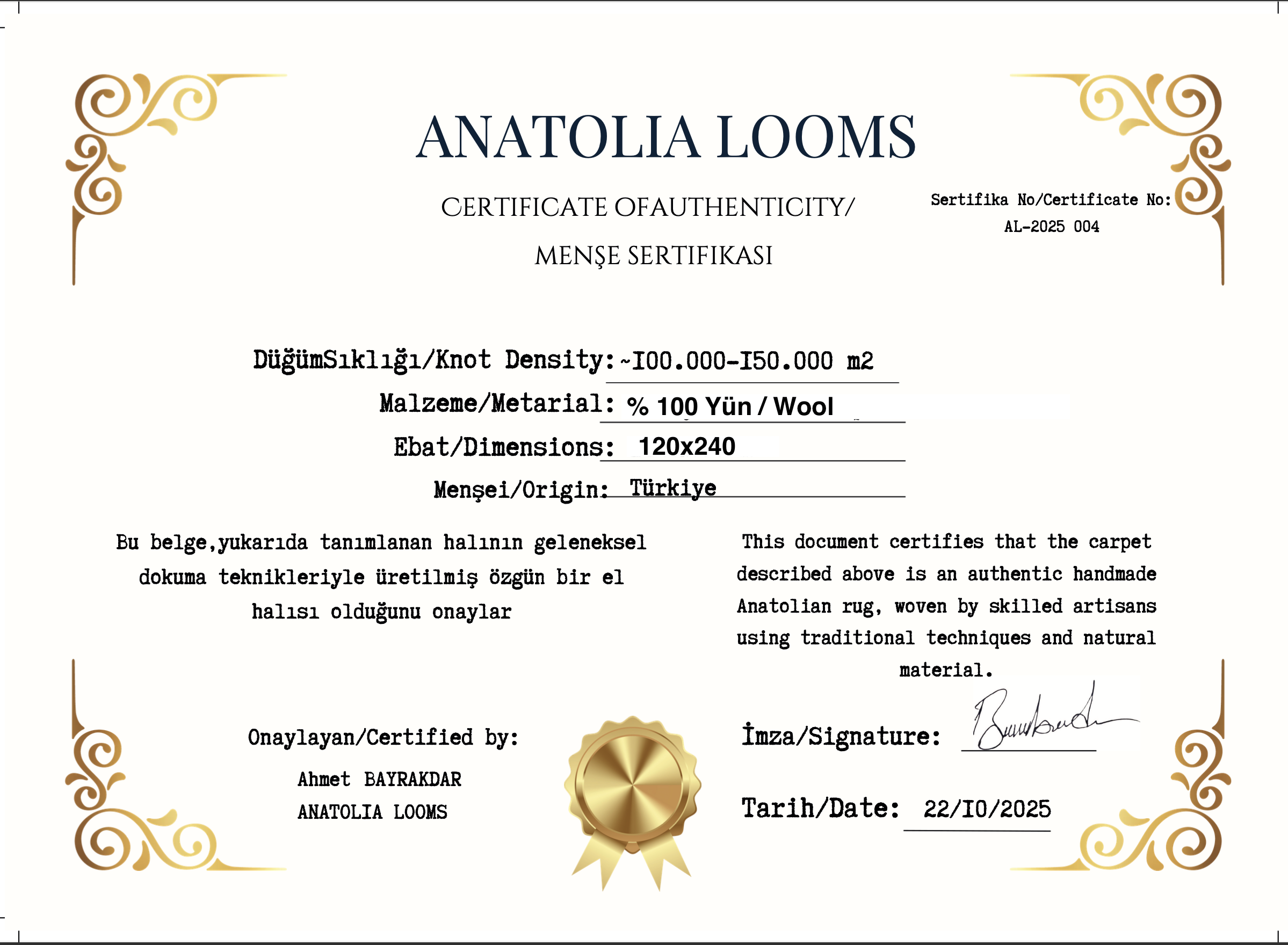 Anatolian Konya Rug – 120×240 cm | Handwoven Wool Tribal Carpet