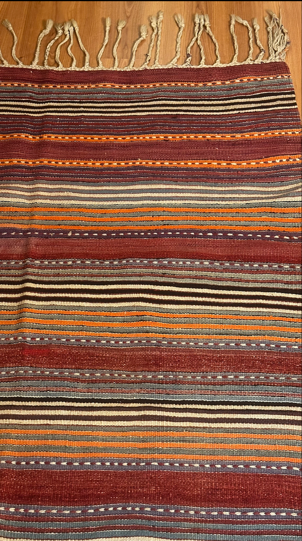 Turkish Vintage Kilim Rug – 127 × 180 cm | Handmade Wool Flatweave