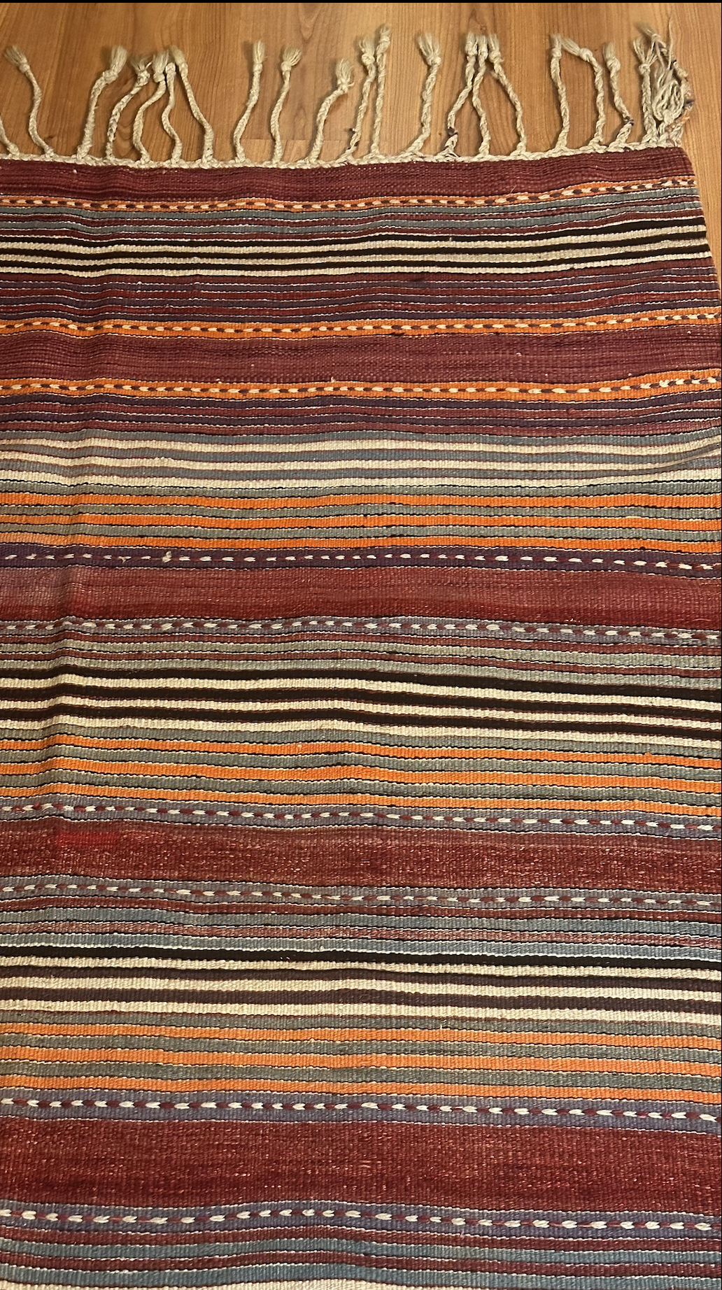 Turkish Vintage Kilim Rug – 127 × 180 cm | Handmade Wool Flatweave