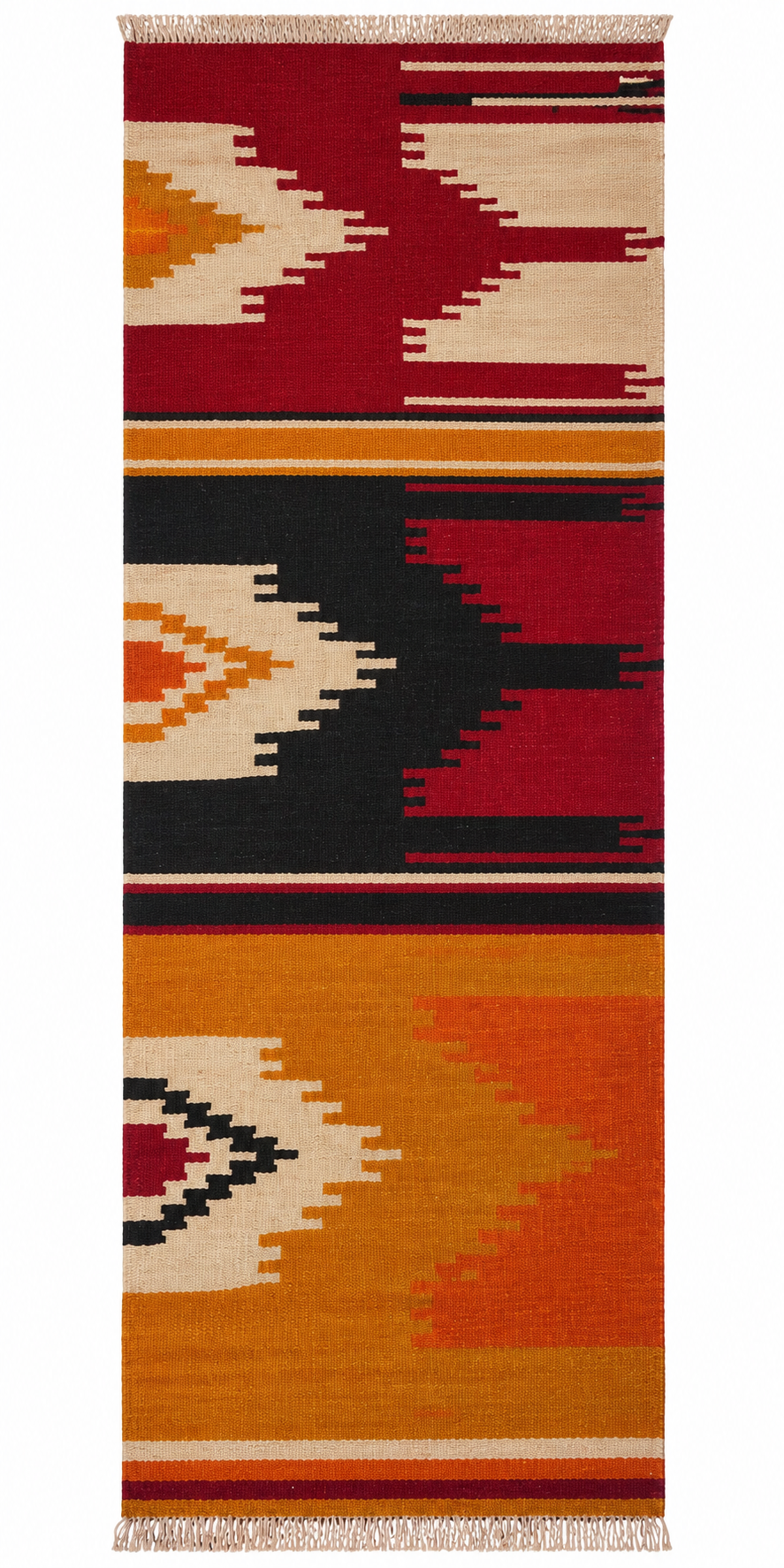 Kilim Runner, Orange, 68 × 185 cm
