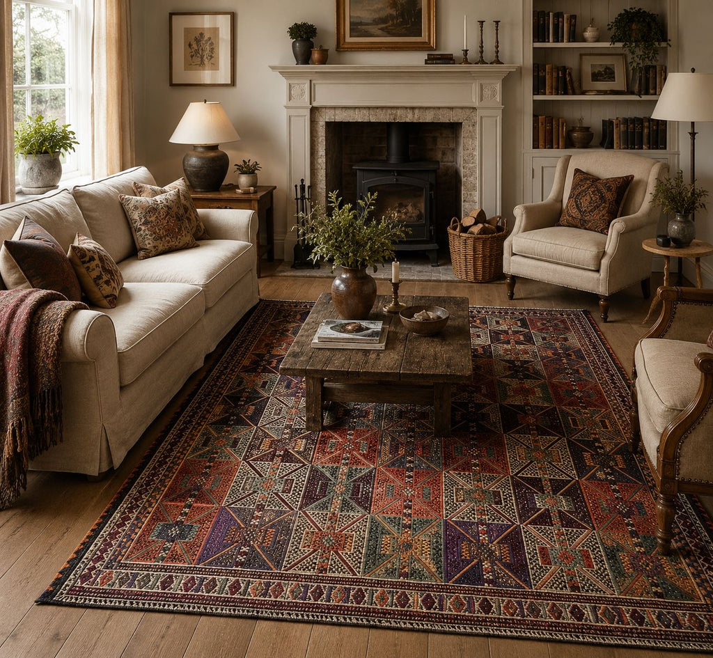Handwoven Turkish Cicim Kilim – 197 × 228 cm – Vintage Tribal Wool Rug