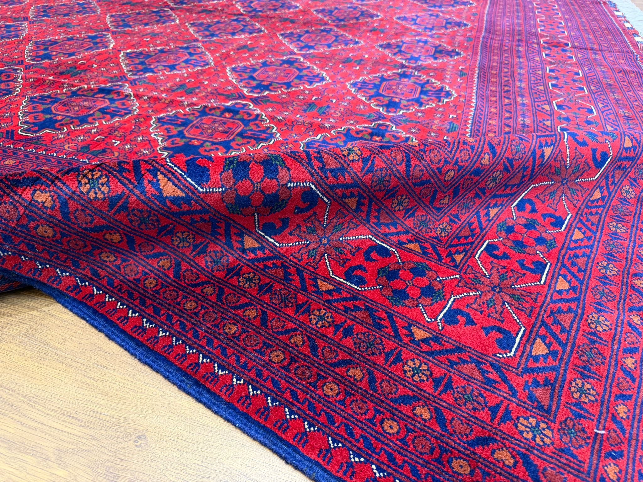Afghan Beljick Wool Rug – Handmade Red Tribal Rug – 300x400 cm – Traditional Afghan Carpet – Large Oriental Rug