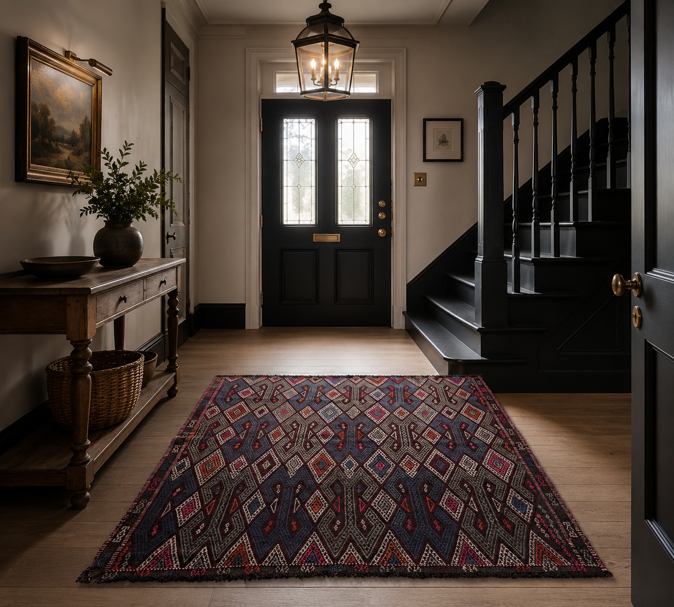 Vintage Turkish Cicim Kilim Rug 177x160 cm – Handmade Wool Tribal Rug – Anatolian Bohemian Decor