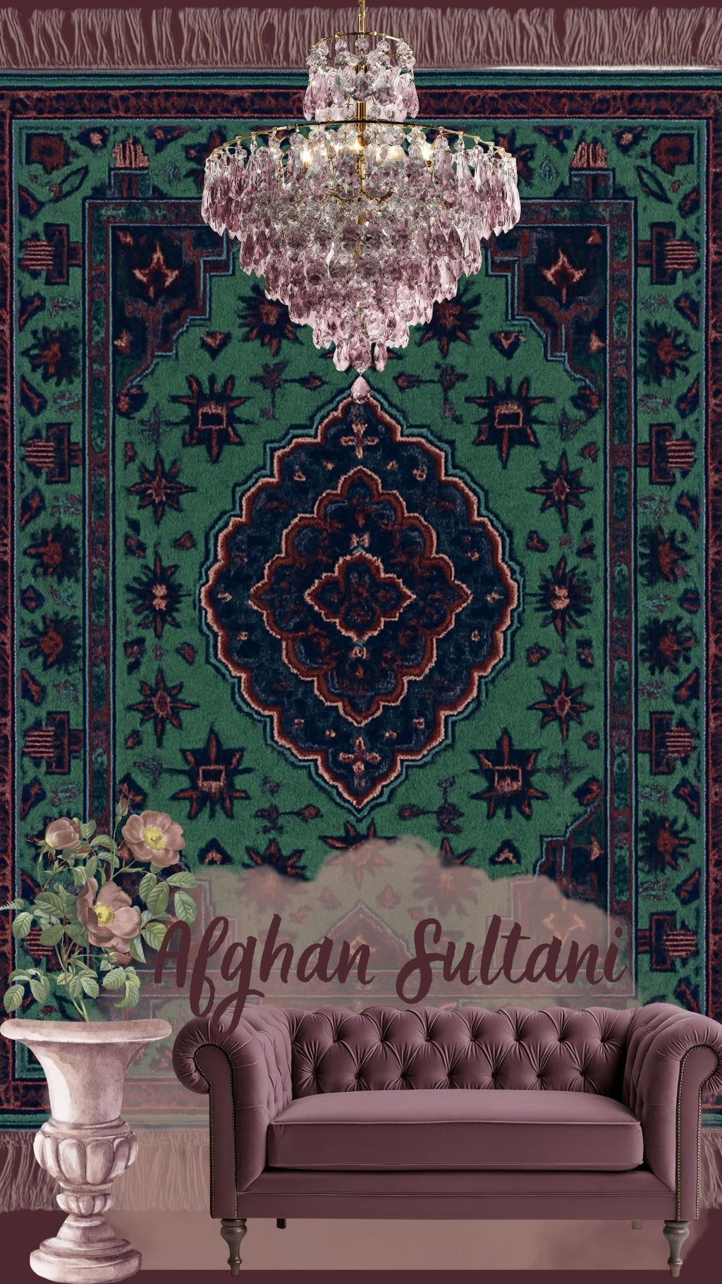 Afghan Sultani Medallion Rug – 100×150 cm | Handwoven Wool Tribal Carpet