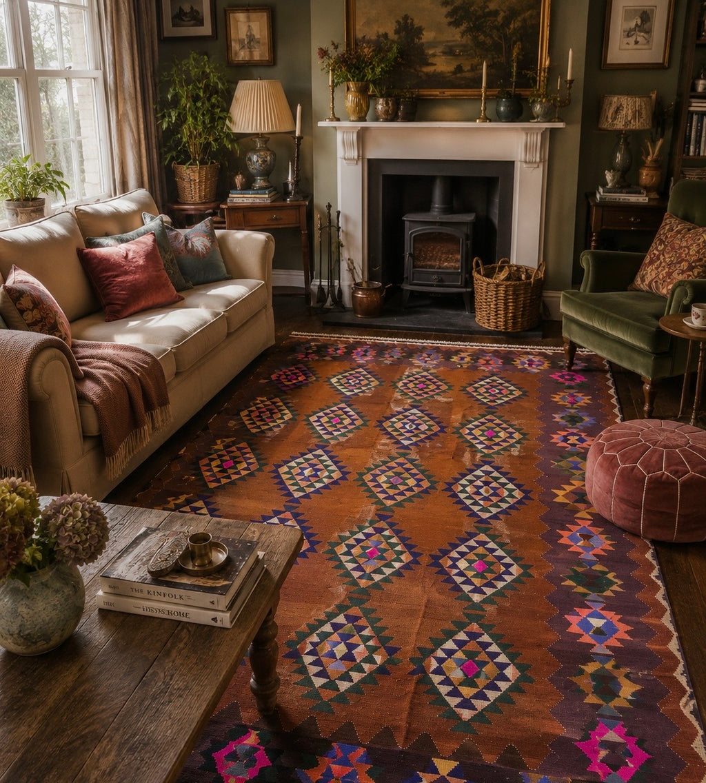 Turkish Kilim Rug – Handmade Wool Kilim – 193 × 295 cm