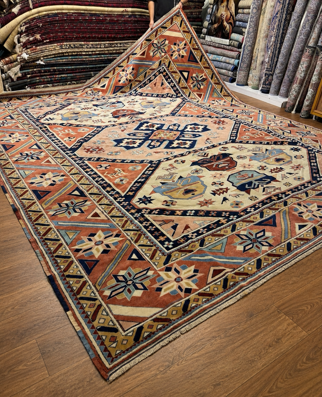 Premium Anatolian Antique Ermenek Yörük Rug – 330 × 440 cm | Large Vintage Carpet – Rustic Lodge Decor
