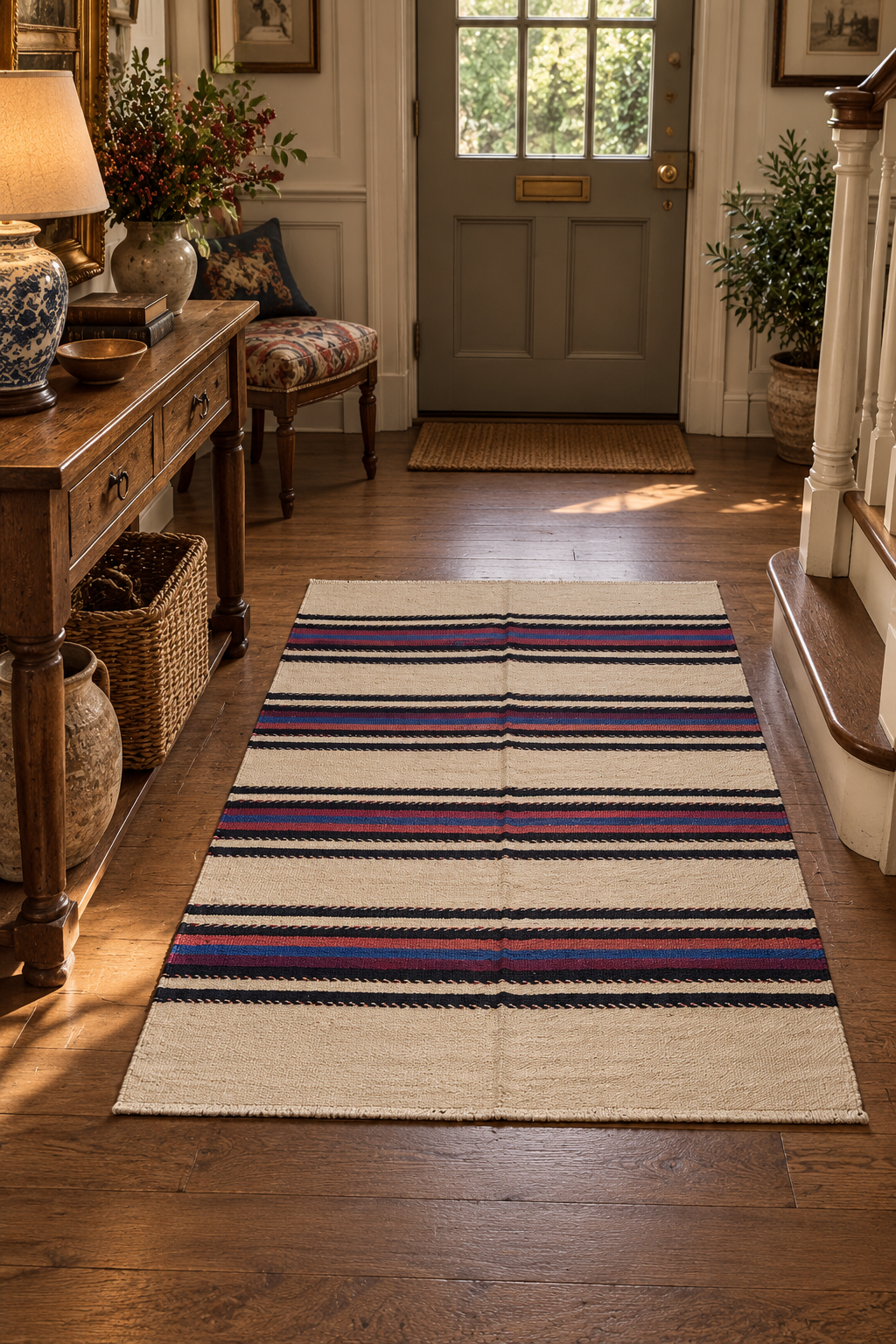Aksaray Turkish Kilim – Ivory · 97 × 158 cm