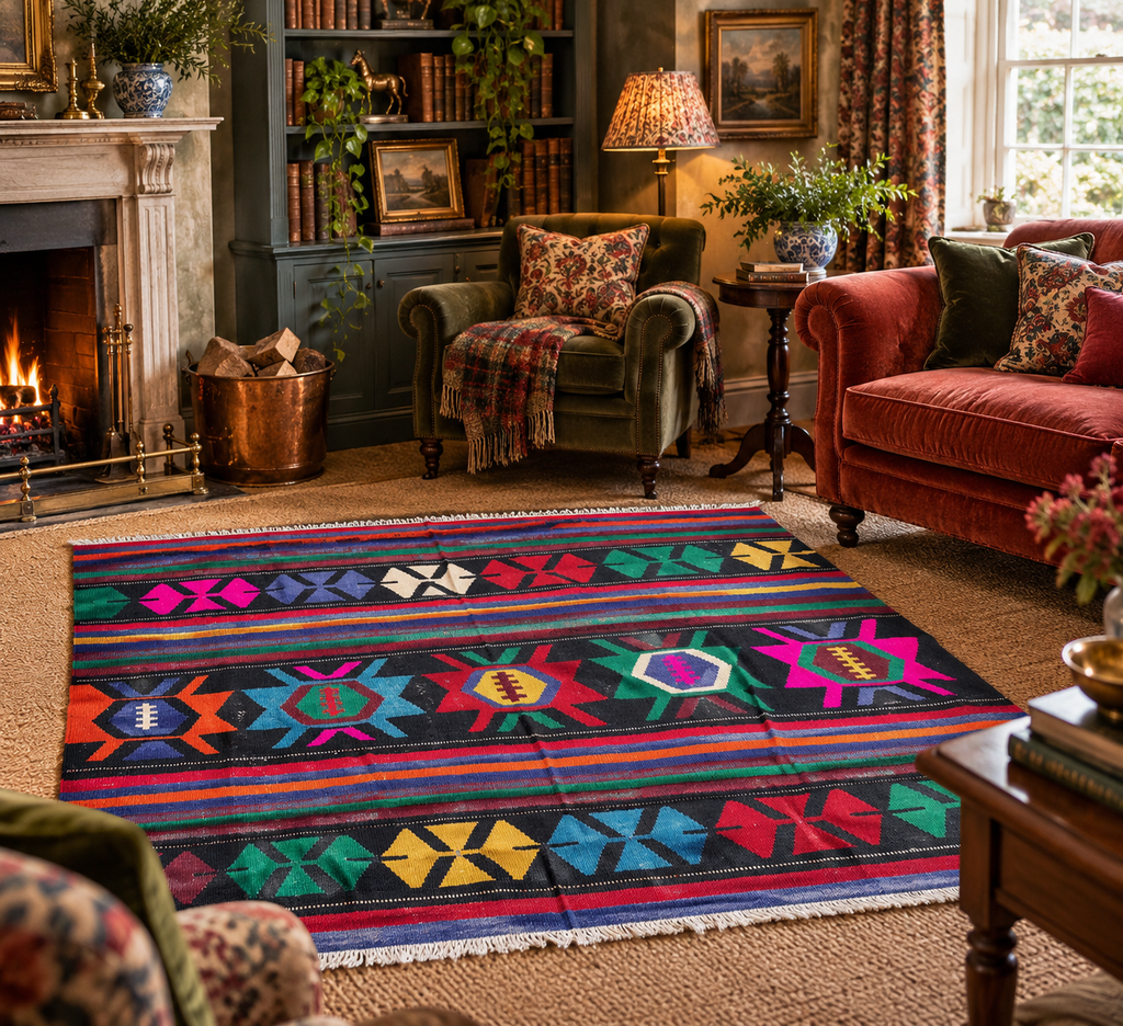 Vintage Afyon Kilim – Multicolour · 147 × 197 cm
