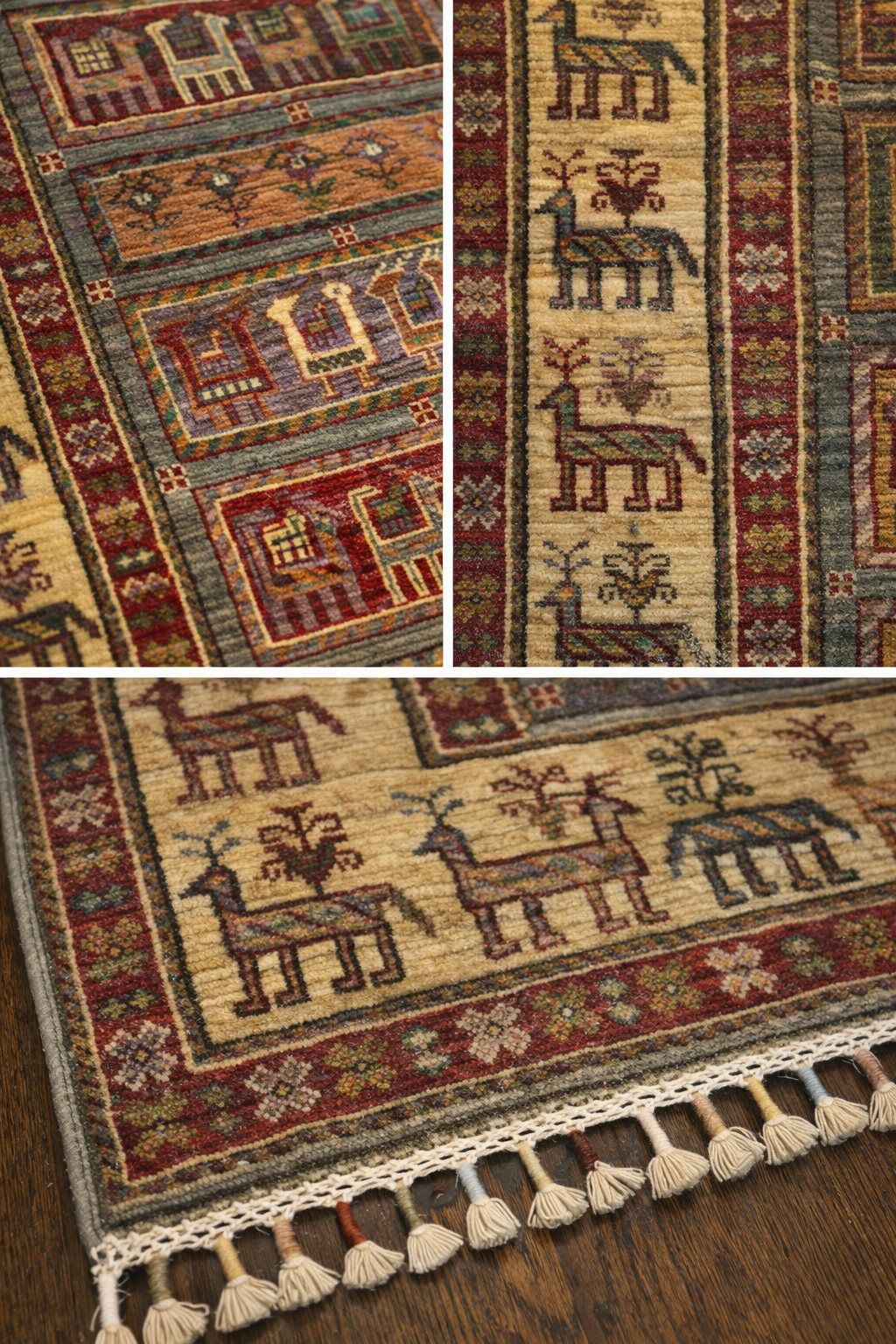 Pazırık Style Hallway Runner Rug – Handmade Wool – Tribal Nomadic Design