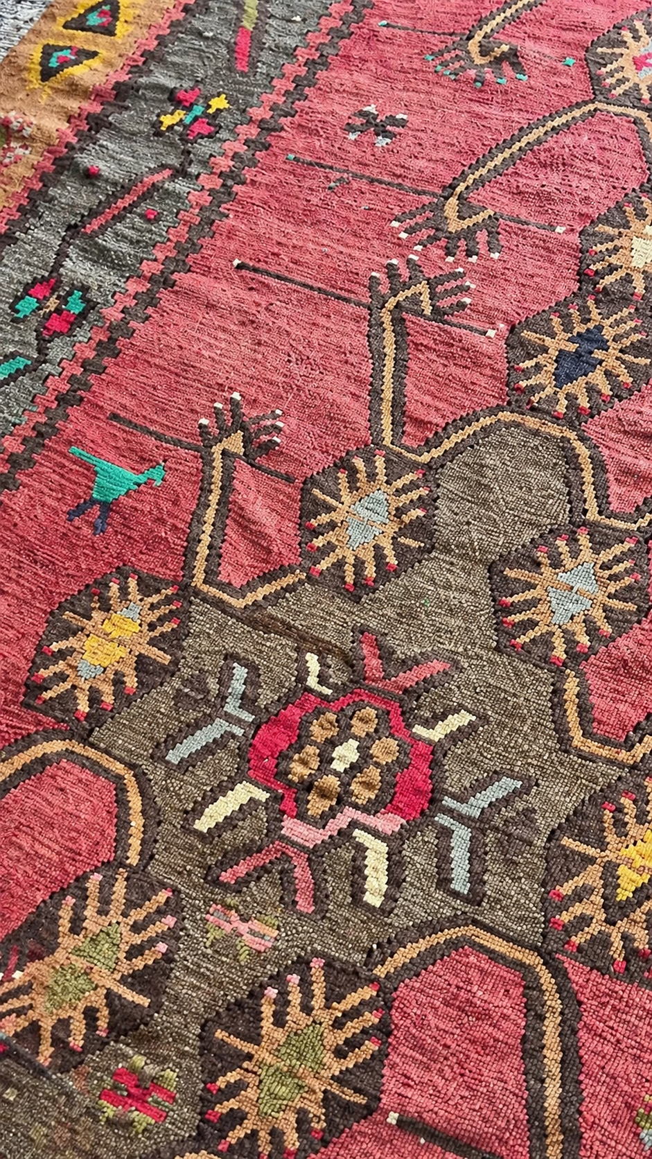 Vintage Kars Kilim – 153x338 cm – Handwoven Wool Runner – Tribal Anatolian Rug