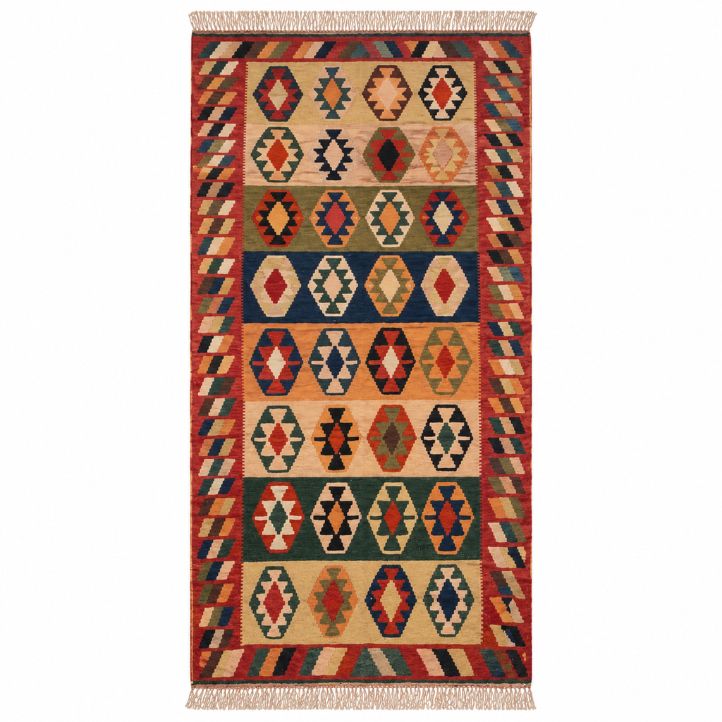 Anatolian Kilim Runner – Terracotta · 116 × 243 cm