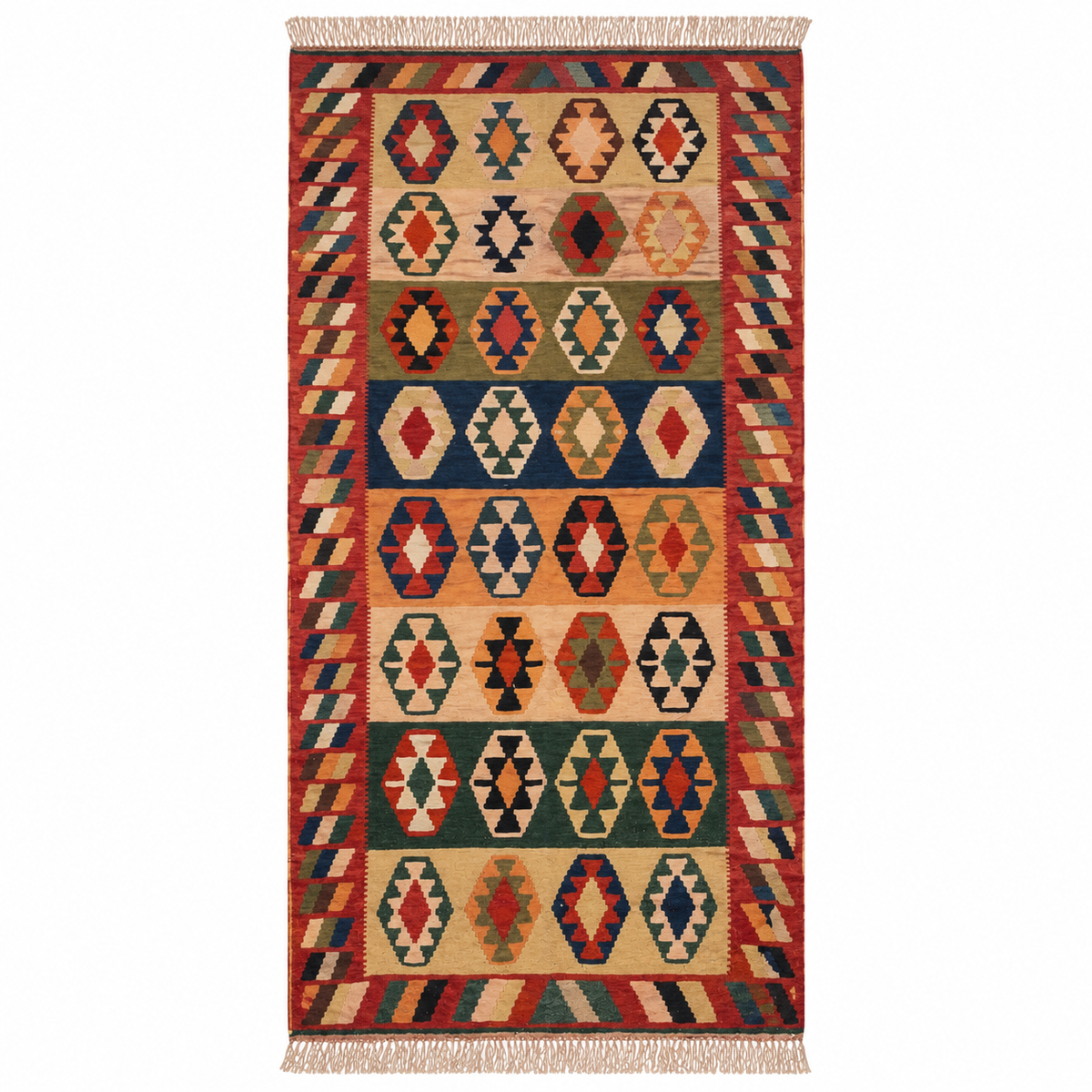 Anatolian Kilim Runner – Terracotta · 116 × 243 cm