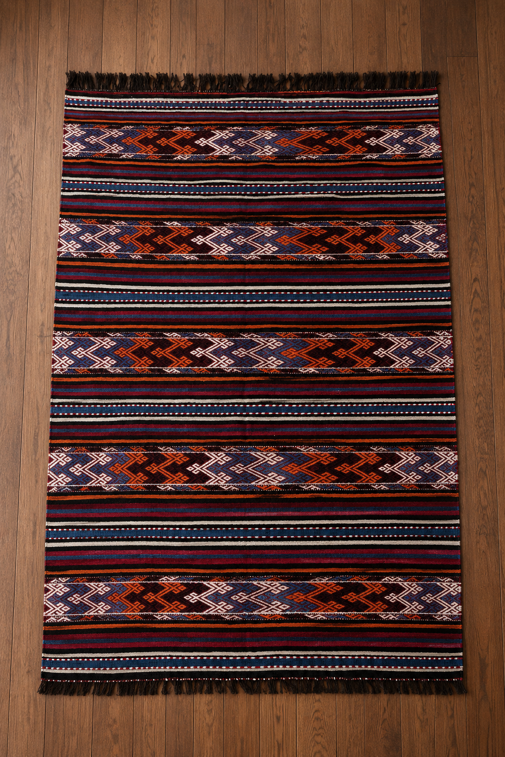 Turkish Kilim – 153 × 235 cm – Handmade Wool Kilim – Anatolian Tribal Rug