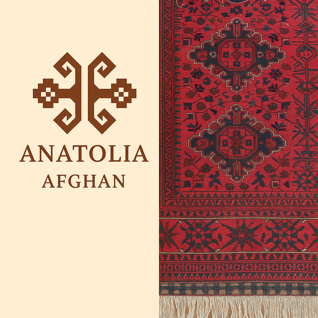 Afghan Rose Motif Rug – 200×300 cm | Handwoven Wool Tribal Carpet