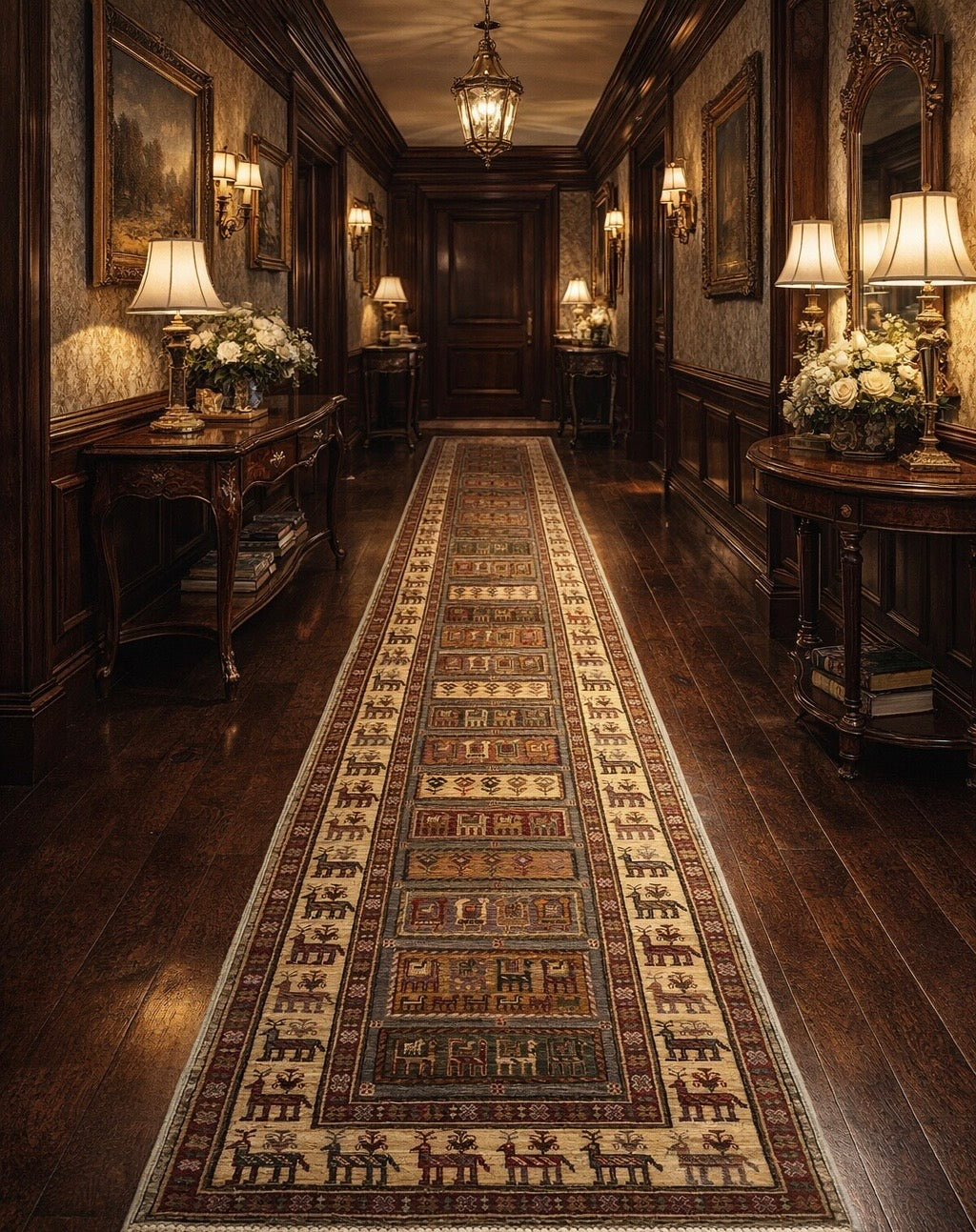 Pazyryk Style Handwoven Wool Runner – 80 × 320 cm