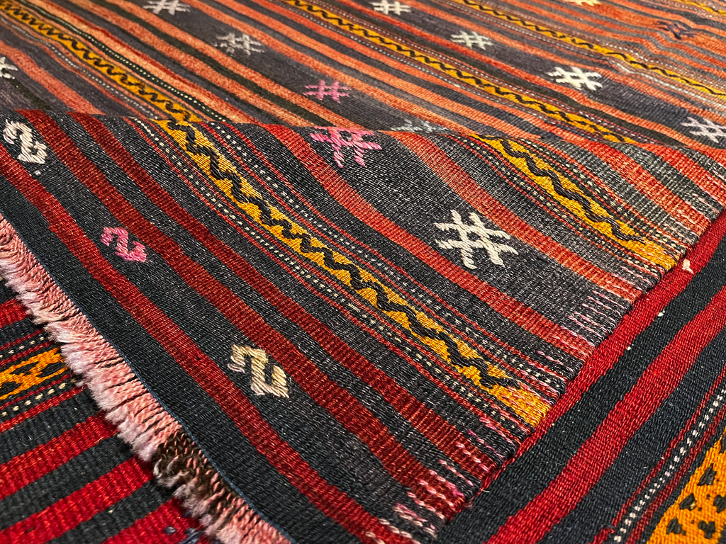 Handwoven Double-Sided Turkish Kilim Rug – 205×150 cm | Wool Flatweave