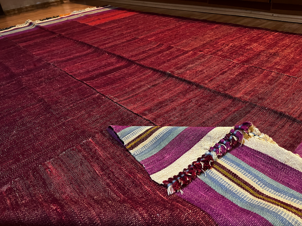 Turkish Red Kilim Rug – 143 × 216 cm | Handmade Wool Flatweave