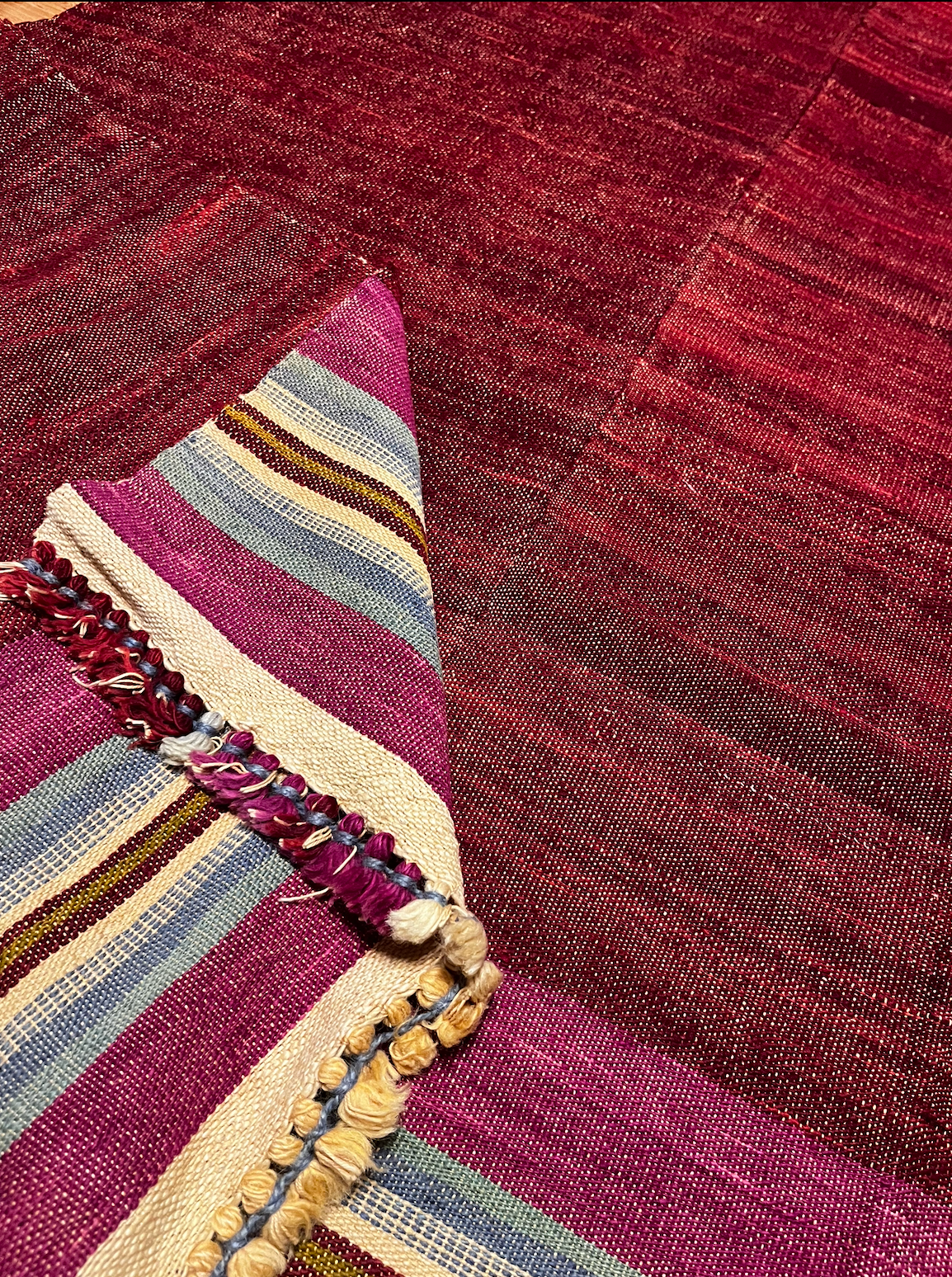 Turkish Red Kilim Rug – 143 × 216 cm | Handmade Wool Flatweave