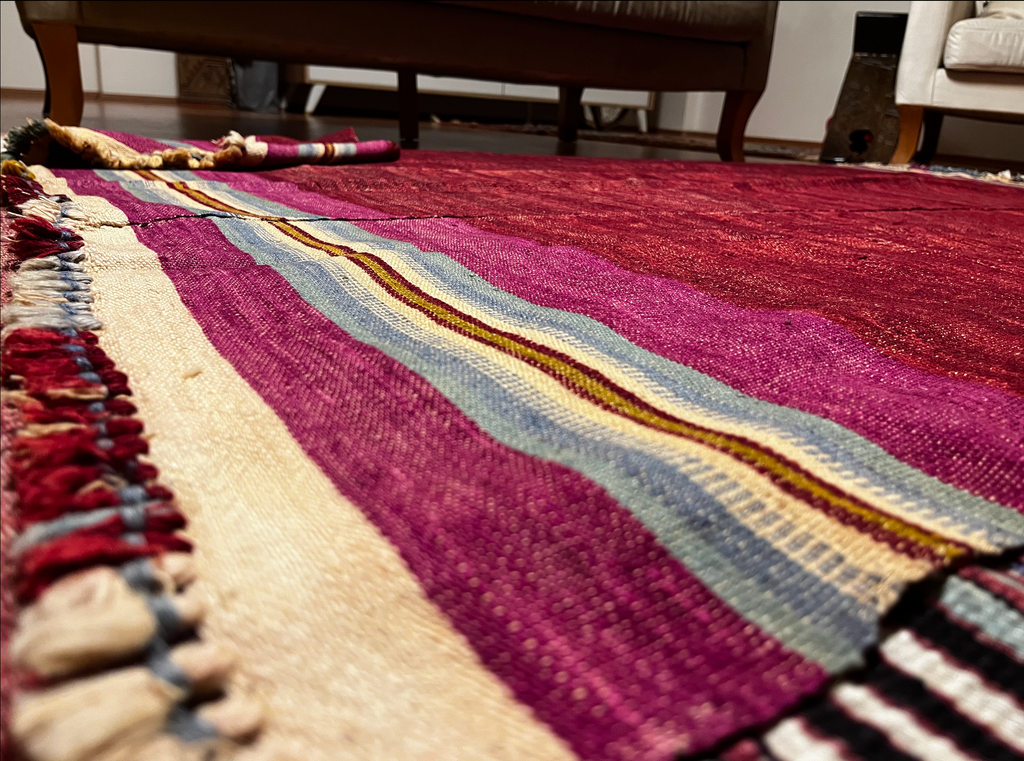 Turkish Red Kilim Rug – 143 × 216 cm | Handmade Wool Flatweave