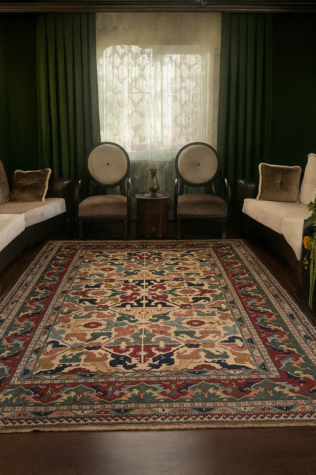 Turkish Yoruk Handwoven Wool Rug – 233×285 cm | Anatolian Tribal Carpet