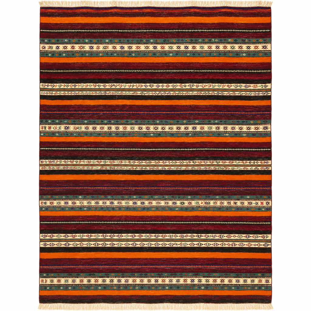Vintage Balıkesir kilim, 170 × 217 cm, styled in a living room