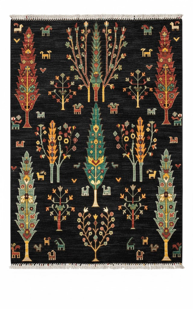 Afghan Sultani Tree of Life Rug – 170×240 cm | Handwoven Wool Tribal Carpet