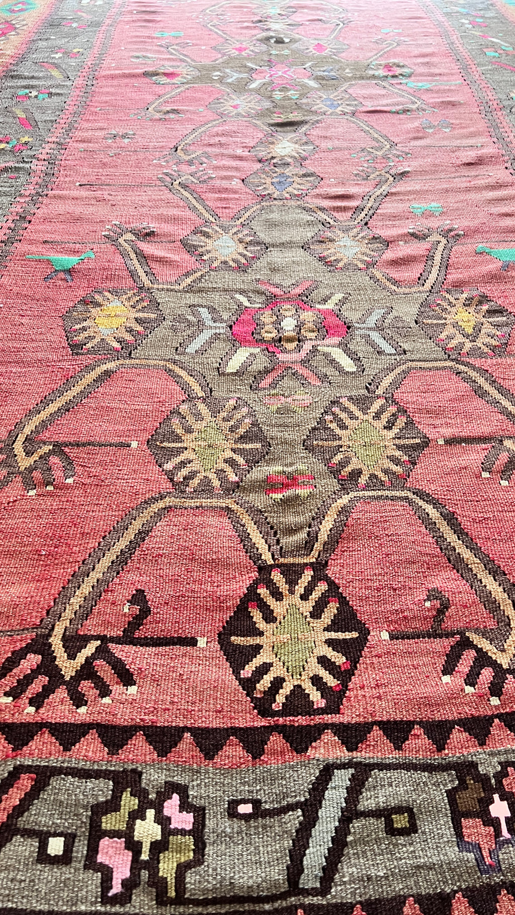 Vintage Kars Kilim – 153x338 cm – Handwoven Wool Runner – Tribal Anatolian Rug