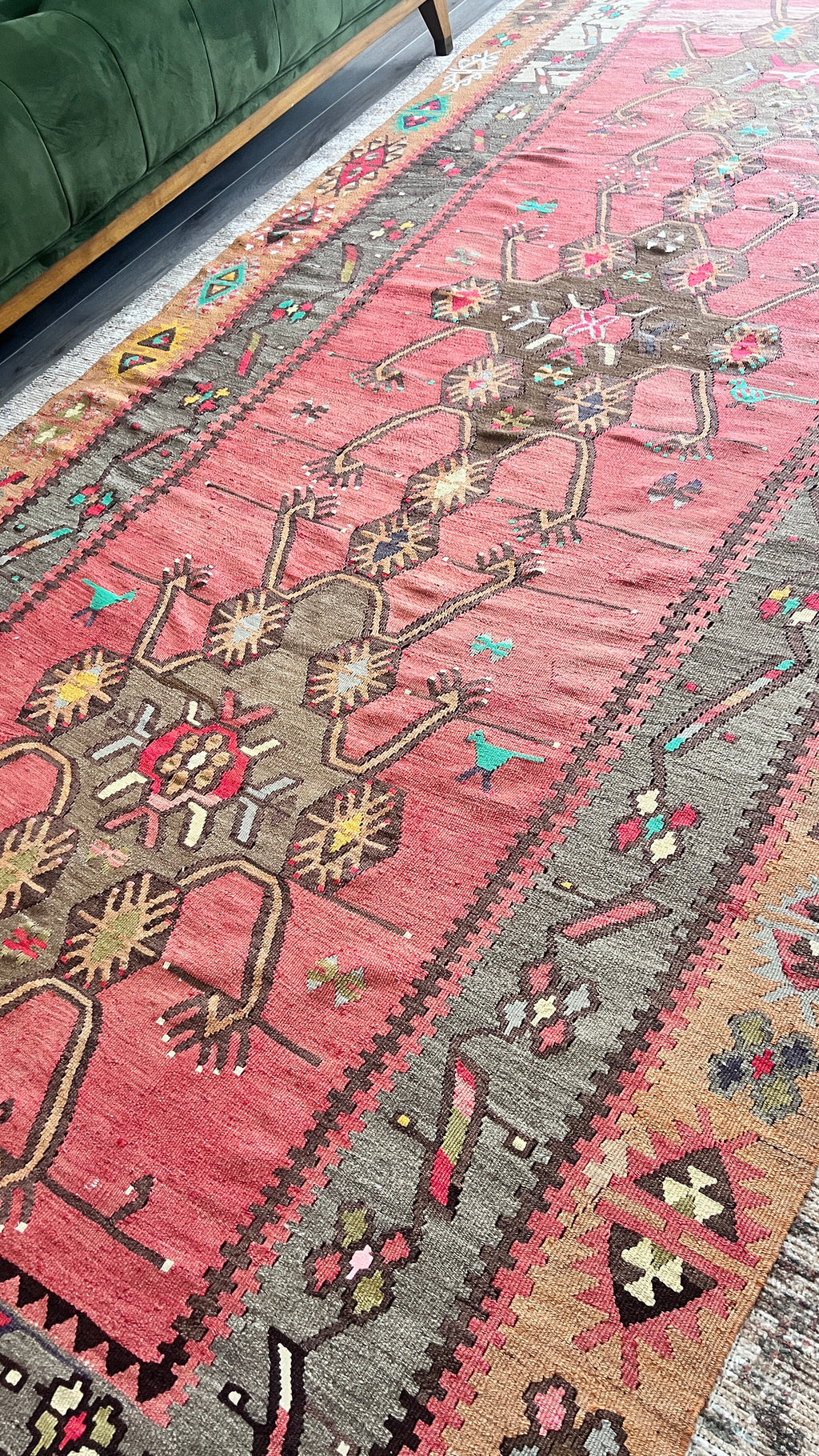 Vintage Kars Kilim – 153x338 cm – Handwoven Wool Runner – Tribal Anatolian Rug
