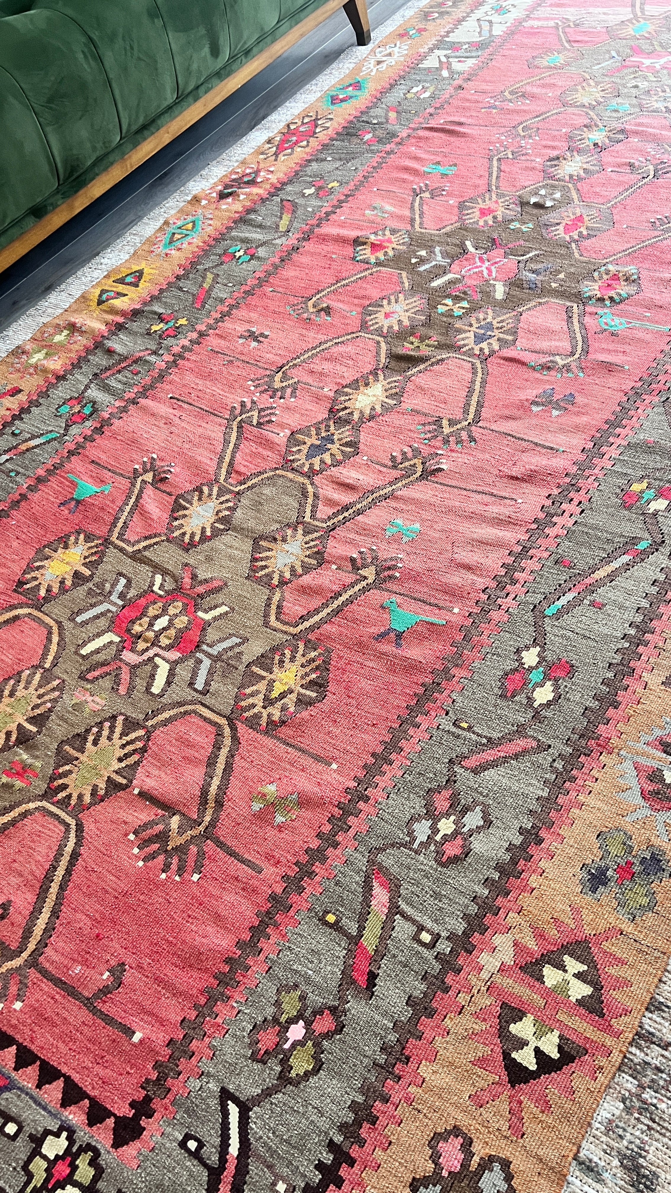 Vintage Kars Kilim – 153x338 cm – Handwoven Wool Runner – Tribal Anatolian Rug