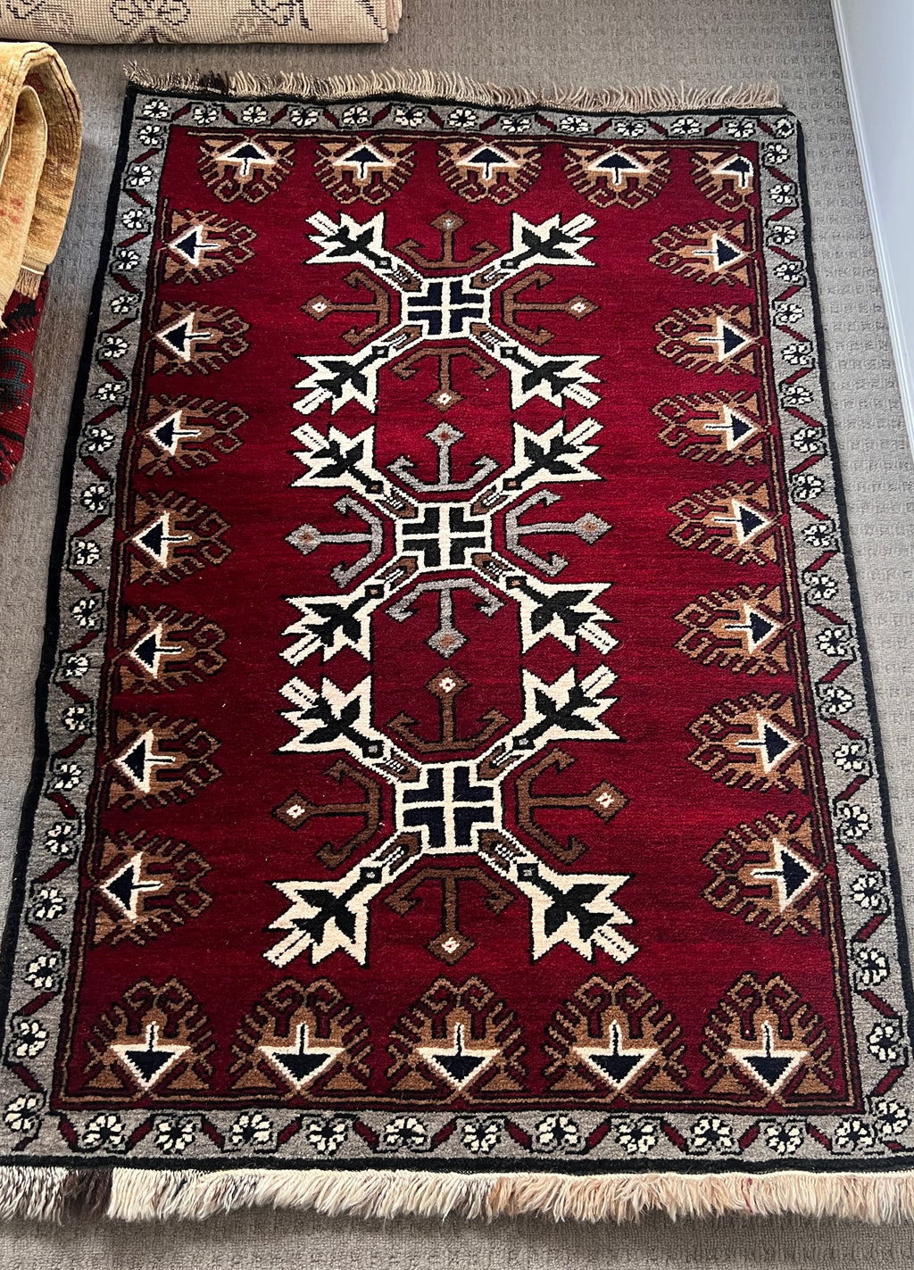 Vintage Turkish Rug – 96x138 cm – Handmade Wool – Anatolian Tribal Accent Rug