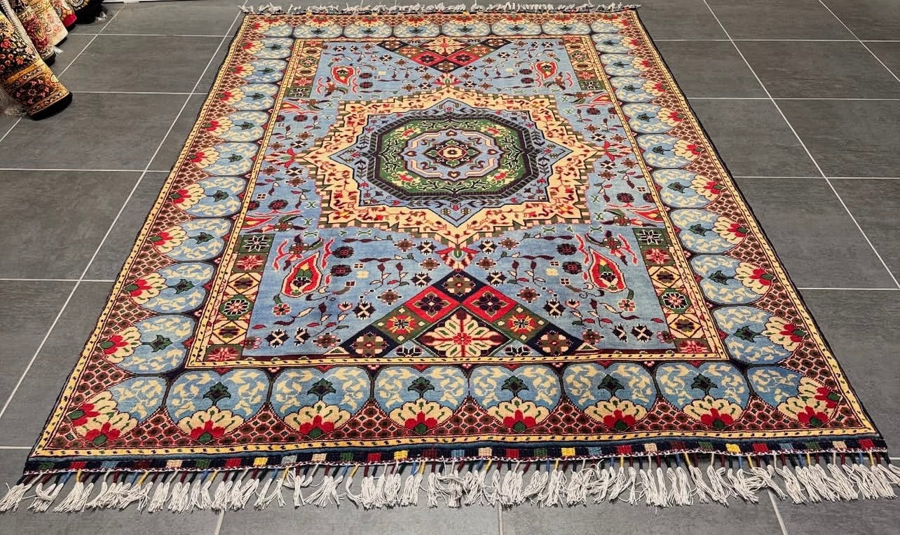 Afghan Sultani Handwoven Rug – 150×200 cm | Wool Tribal Medallion Carpet