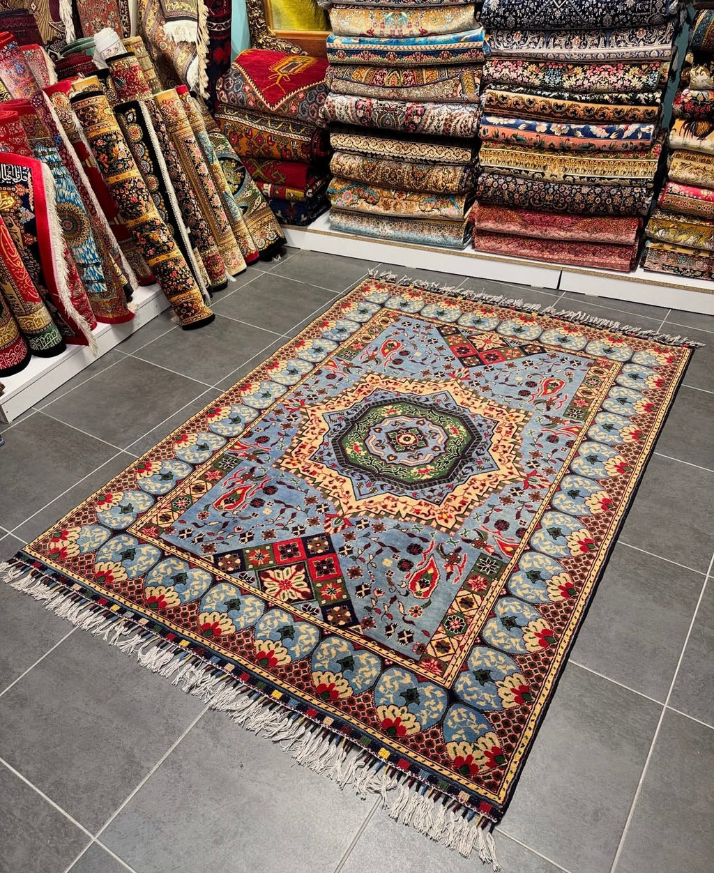 Afghan Sultani Handwoven Rug – 150×200 cm | Wool Tribal Medallion Carpet