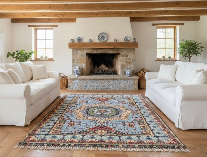 Afghan Sultani Handwoven Rug – 150×200 cm | Wool Tribal Medallion Carpet