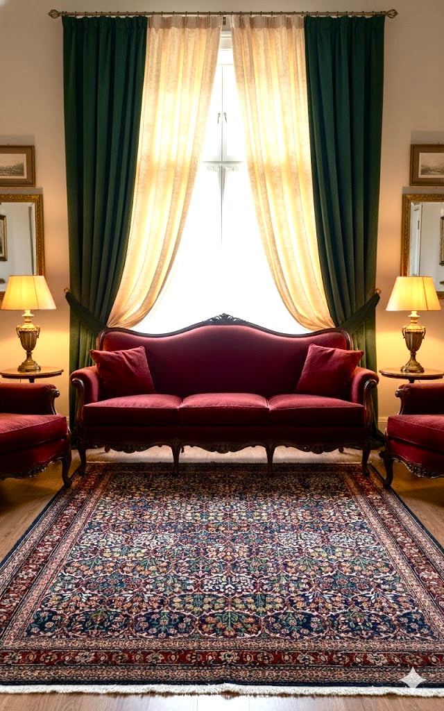 Hereke Handwoven Wool Rug – 160×250 cm | Classic Turkish Floral Carpet